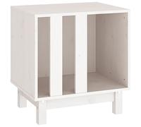 vidaXL Niche pour Chien Blanc 50x40x52 cm Bois de Pin Massif Maison Couchage