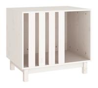 Vidaxl Niche Pour Chien Blanc 70x50x62 Cm Bois De Pin Massif