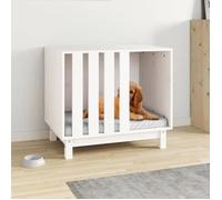vidaXL Niche pour chien Blanc 70x50x62 cm Bois de pin massif 822482