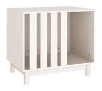 Vidaxl Niche Pour Chien Blanc 70x50x62 Cm Bois De Pin Massif