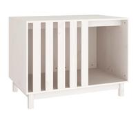 vidaXL Niche pour chien Blanc 90x60x67 cm Bois de pin massif
