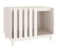 Vidaxl Niche Pour Chien Blanc 90x60x67 Cm Bois De Pin Massif