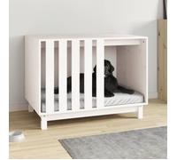 vidaXL Niche pour chien 822487 – Blanc 90x60x67 cm, bois de pin massif