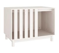 vidaXL Niche pour chien 822487 – Blanc 90x60x67 cm, bois de pin massif