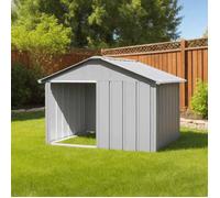 vidaXL Niche pour chien 171542 - Chenil avec toit, acier galvanisé 116,5×103×81,5 cm - Gris