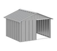 vidaXL Niche pour Chien Gris 116,5x103x81,5 cm Acier galvanisé