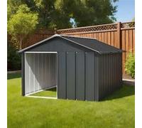 vidaXL Niche pour Chien, Chenil avec Toit, Cage pour Chien avec Entrée Ouverte, Maison pour Chien de Jardin Terrasse, 171541 Gris G