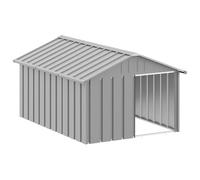 vidaXL Niche pour Chien Gris 116,5x153x81,5 cm Acier galvanisé