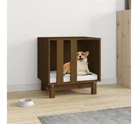 vidaXL Niche pour chien Marron miel 50x40x52 cm Bois de pin massif 822474 Marron G