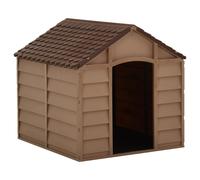 Niche pour Chiens Marron 71x71,5x68 cm PP Chenil Animaux Chiot Jardin