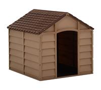 Niche pour Chiens Marron 71x71,5x68 cm PP Chenil Animaux Chiot Jardin