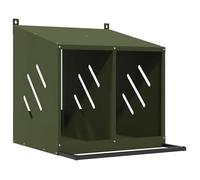 vidaXL Nichoir à poules avec 2 compartiments vert olive métal nichoir à poules pondeuses boîte à œufs pour poules nichoir 864347