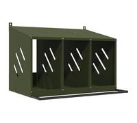 vidaXL Nichoir à poules avec 3 compartiments vert olive métal, nichoir à poules pondeuses, boîte à œufs pour poules, nichoir galvanisé, pondoir à œufs
