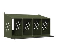 vidaXL Nichoir à poules avec 4 compartiments vert olive métal, nichoir à poules pondeuses, boîte à œufs pour poules, nichoir galvanisé, pondoir à œufs