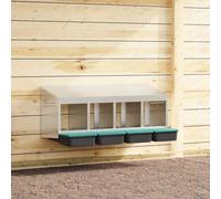 vidaXL Nichoir à poules4 compartiments, fixation murale, acier galvanisé