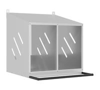 vidaXL Nichoir de Poules avec 2 Compartiments métal argenté galvanisé, nichoir à Poules pondeuses, boîte à œufs pour Poules, nichoir galvanisé