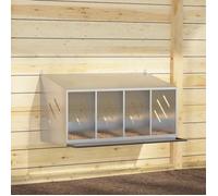 vidaXL Nichoir de Poules avec 4 Compartiments Métal argenté galvanisé, nichoir à Poules pondeuses, boîte à œufs pour Poules, nichoir galvanisé