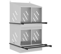 vidaXL Nichoir de poules avec 4 compartiments Métal argenté galvanisé, nichoir à poules pondeuses, boîte à œufs pour poules, nichoir galvanisé