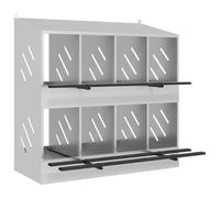 vidaXL Nichoir de poules avec 8 compartiments métal argenté galvanisé, nichoir à poules pondeuses, boîte à œufs pour poules, nichoir galvanisé