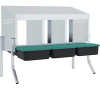 vidaXL Nichoir pour poules 3 compartiments avec pattes Acier galvanisé