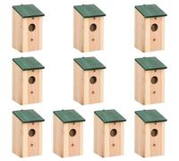 Vidaxl Nichoirs 10 Pcs Bois De Sapin Massif 12x12x22 Cm