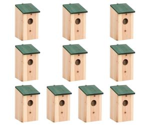 Vidaxl Nichoirs 10 Pcs Bois De Sapin Massif 12x12x22 Cm