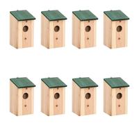 Vidaxl Nichoirs 8 Pcs Bois 14 X 15 X 22 Cm
