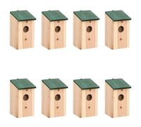 Vidaxl Nichoirs 8 Pcs Bois 14 X 15 X 22 Cm