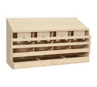 vidaXL Nid de Poulet en pin Massif 4 Compartiments pour Poules de Taille Moyenne 106 x 40 x 59 cm