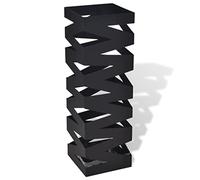 vidaXL Porte-parapluie carré Noir Acier 48,5 cm