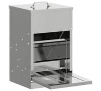 Mangeoire à pédale pour poules - vidaXL - Argent - Acier galvanisé - 25x42x40 cm - Capacité 4 kg