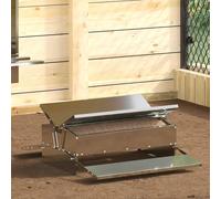 Vidaxl Nourrisseur À Pédale Pour Poules Argent 75 X 53 X 20,5 Cm