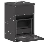 vidaXL Nourrisseur à pédale pour Poules Noir 25 x 42 x 40 cm, Jardin et Terrasse, Rectangulaire, Durable, Écologique, Design Polyvalent, Entretien Facile, Matériaux Résistants aux Intempéries