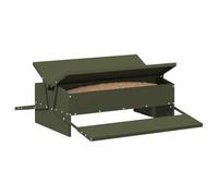 vidaXL Nourrisseur à pédale pour poules 75 x 53 x 20,5 cm Vert olive, moderne et durable