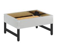 vidaXL Nourrisseur pour Oiseaux Argent 80 x 28 x 13.5 cm, Jardin et terrasse, Design rectangulaire, Durable, pour espaces extérieurs, Fait pour Durer Chaque Saison