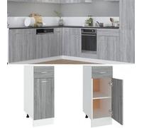 vidaXL Armoire de Plancher à Tiroir Armoire de Cuisine Armoire de Rangement Meuble de Rangement Intérieur Sonoma Gris 815568