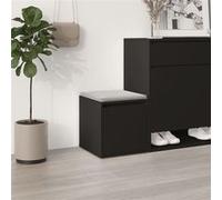 vidaXL Opbergbox met lade 40,5x40x40 cm bewerkt hout zwart808775 Noir G