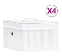 vidaXL Opbergboxen 4 st bamboe wit320766 Blanc G
