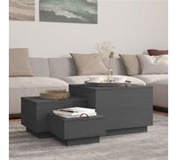 vidaXL Opbergboxen met deksels 3 st massief grenenhout grijs818247 Gris G
