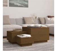 vidaXL Opbergboxen met deksels 3 st massief grenenhout honingbruin818248 Marron G