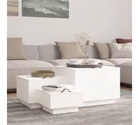 vidaXL Opbergboxen met deksels 3 st massief grenenhout wit818246 Blanc G