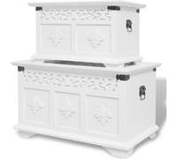 vidaXL Ensemble de deux coffres de rangement Blanc