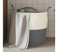 vidaXL Opbergmand Ã˜ 43x38 cm katoen grijs en wit358485 Multicolore G