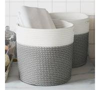 vidaXL Opbergmanden 2 st Ø 28x28 cm katoen grijs en wit358458 Multicolore G