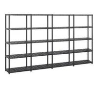vidaXL Etagère de Rangement à 5 Niveaux Etagère de Stockage Présentoir de Décoration Plantes Bibliothèque Noir 284x38x170 cm Plastique Noir https://www.fnac.com/mp45145013/vidaXL-Etagere-de-rangement-a-5-niveaux-Noir-284x38x170-cm-Plastique/w-4?oref=7d754702-a595-6163-158f-a6e87f805a18