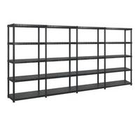 Opbergrek 5-laags 366x45,7x185 cm kunststof zwart3059862