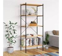 vidaXL Opbergrek 5-laags 80x40x163 cm zwart en eikenkleurig336348 Noir G