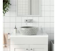vidaXL Vasque à poser ronde Φ41×14 cm Céramique gris avec trou de vidange