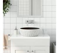 Opzetwasbak rond Î¦41x14 cm keramiek zwart en grijs155061