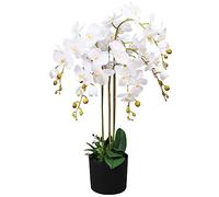vidaXL Plante artificielle avec pot Orchidée 75 cm Blanc